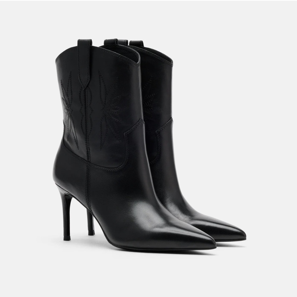 NWT! Marc Nolan Women's Jolene Black Leather Stiletto Ankle Boots